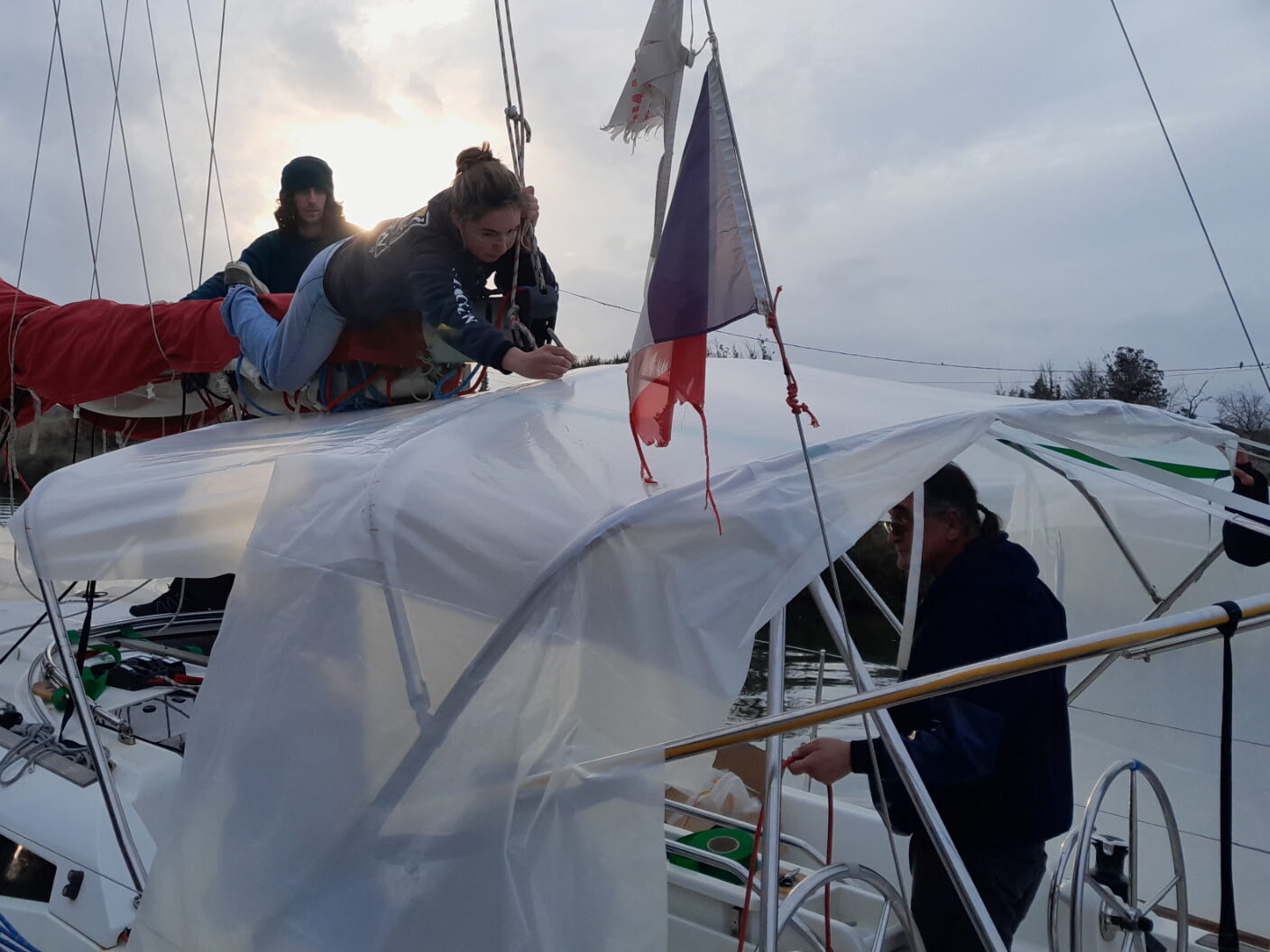 Prise de gabarits sur un bimini