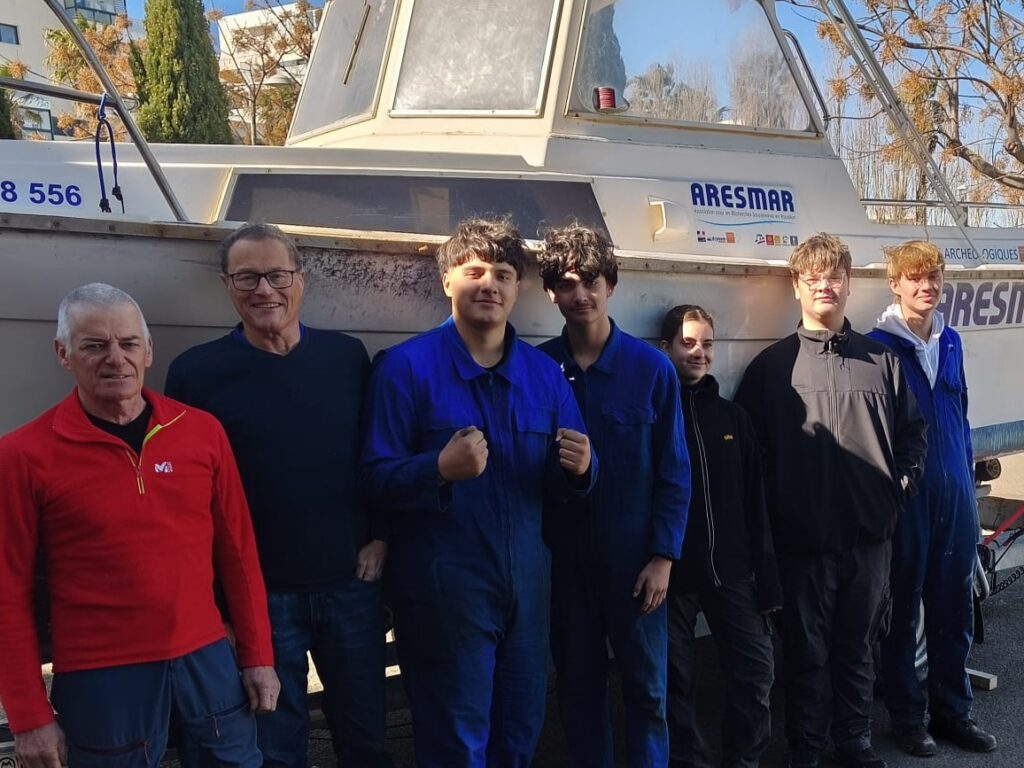 arrivée du bateau au lycée